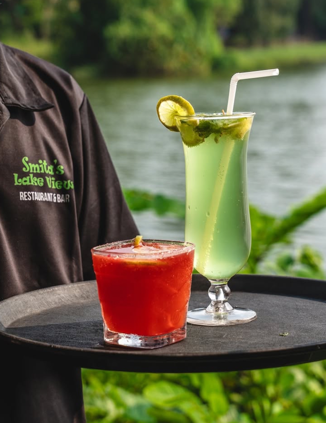 Smita's Lake View signature cocktail and mocktail
