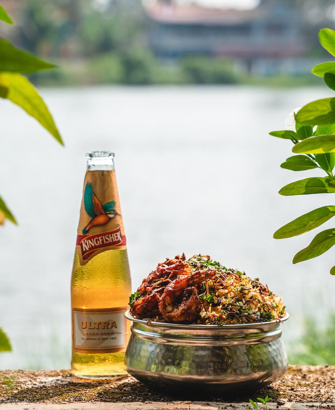 Kingfisher and lakeside biryani
