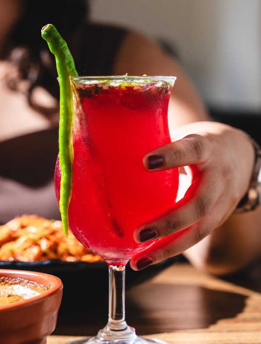 Signature spiced red cocktail